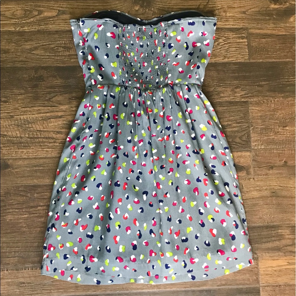 Strapless Grey MultiColor Mini Dress - Picture 5 of 11